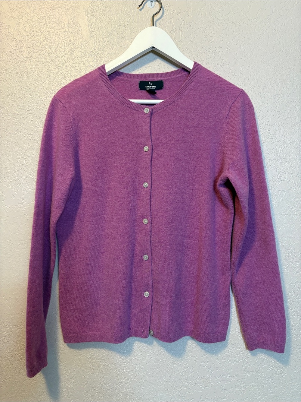 Land’s End Lavender Cashmere Cardigan Size Small (6-8)